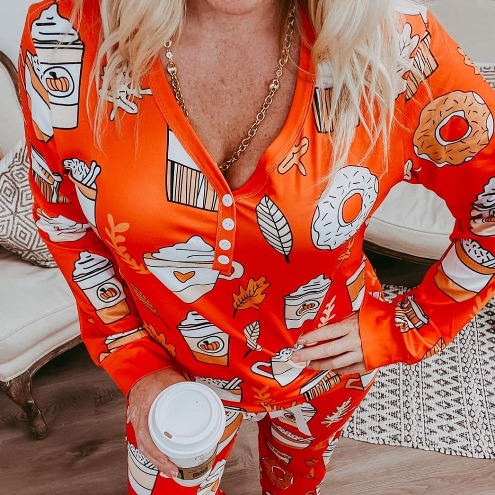 Shirley and Stone Pumpkin Spice Pajama Set!